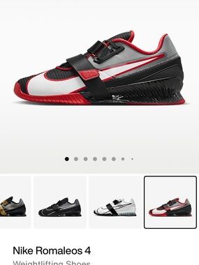 Nike Kids Romaleos 4 Weightlifting Sneakers - White/Black/Red